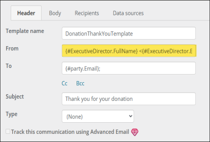 Editing the "From" email address in the header